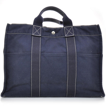 Hermes Toile Fourre Tout MM Navy 1 of 9