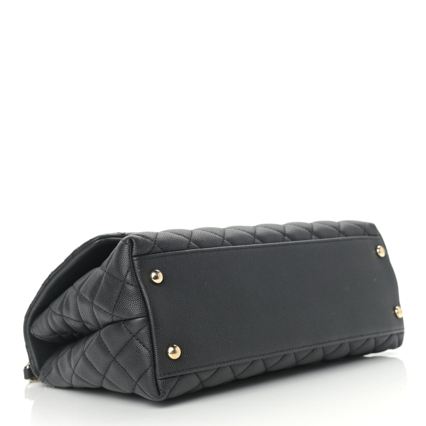 Caviar Quilted Small Coco Handle Flap Black