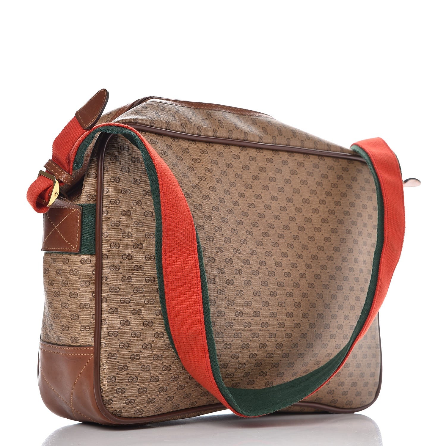 Gucci Min Vintage GG Supreme Monogram Web Messenger Bag Brown 3 of 14