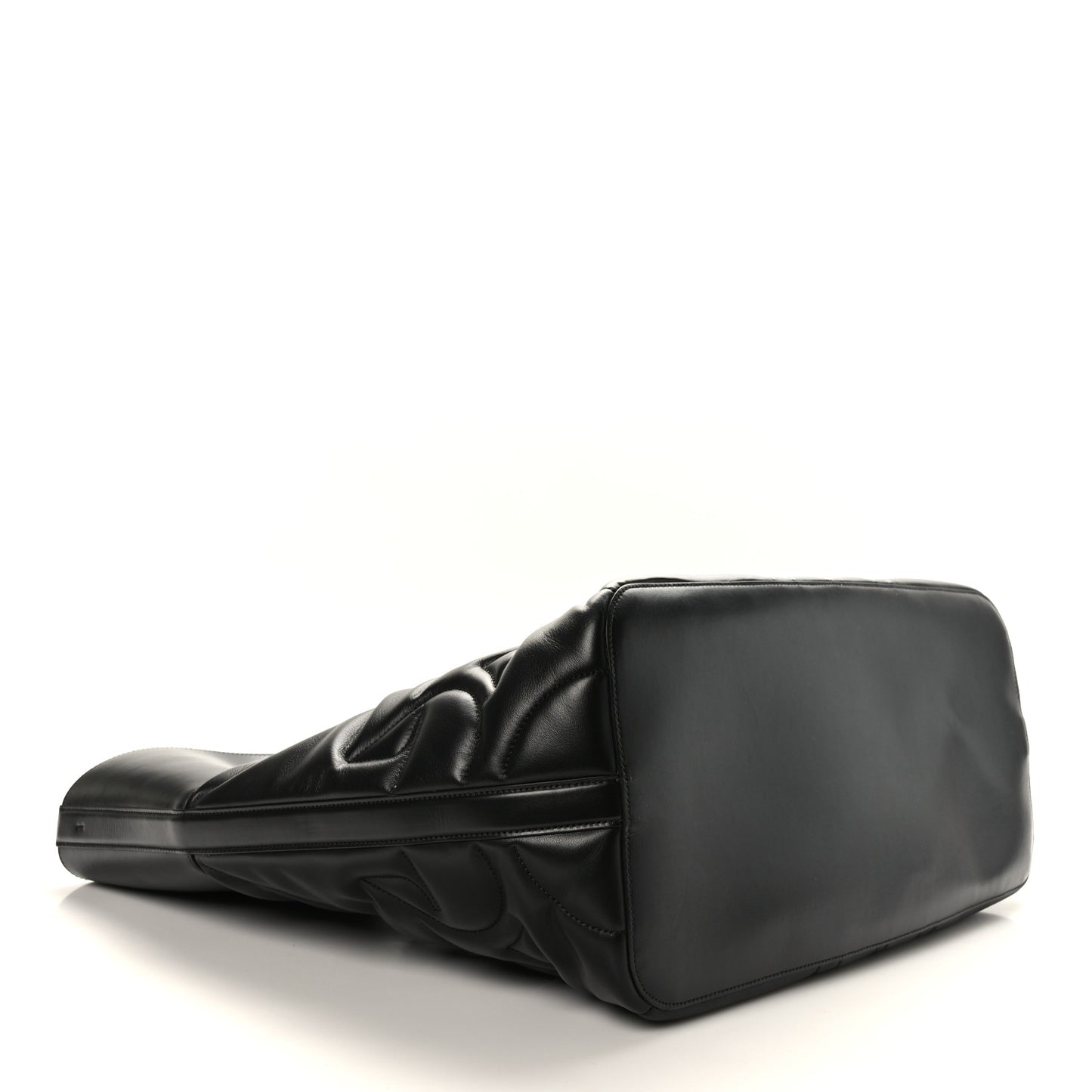Calfskin Quilted Large The Bow Bag Black