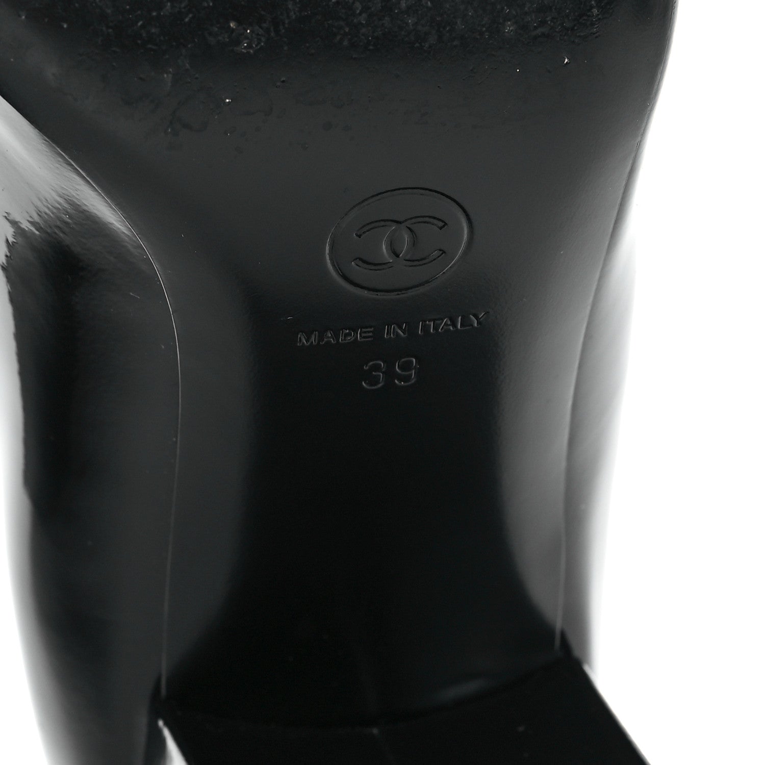 Chanel Patent Calfskin Grosgrain CC Mary Jane Pumps 39 Black 7 of 9