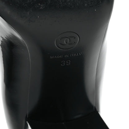 Chanel Patent Calfskin Grosgrain CC Mary Jane Pumps 39 Black 7 of 9