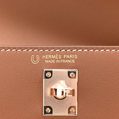 Hermes Veau Jonathan Horseshoe Kelly Danse II Belt Bag Gold Craie 5 of 11
