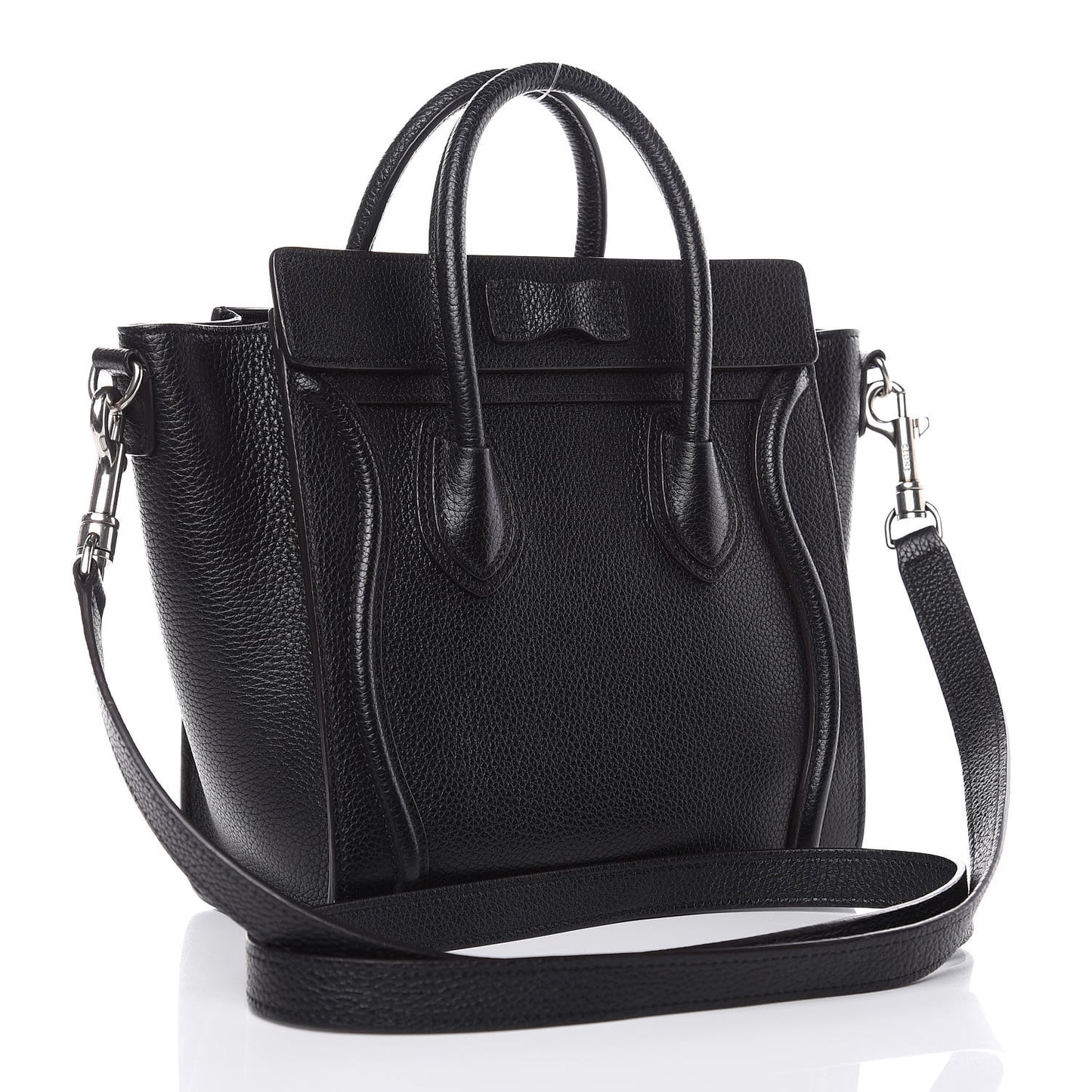 Drummed Calfskin Nano Luggage Black