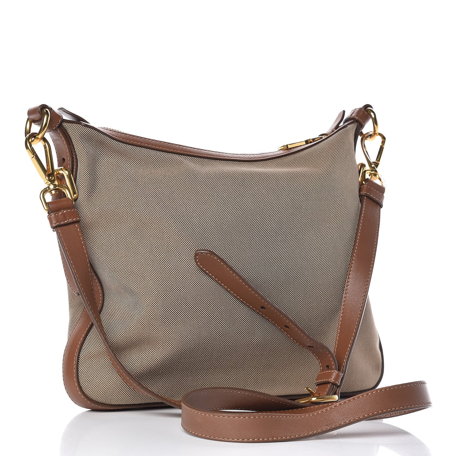 Prada Jacquard Logo Small Flat Messenger Bag Corda Brandy 3 of 10