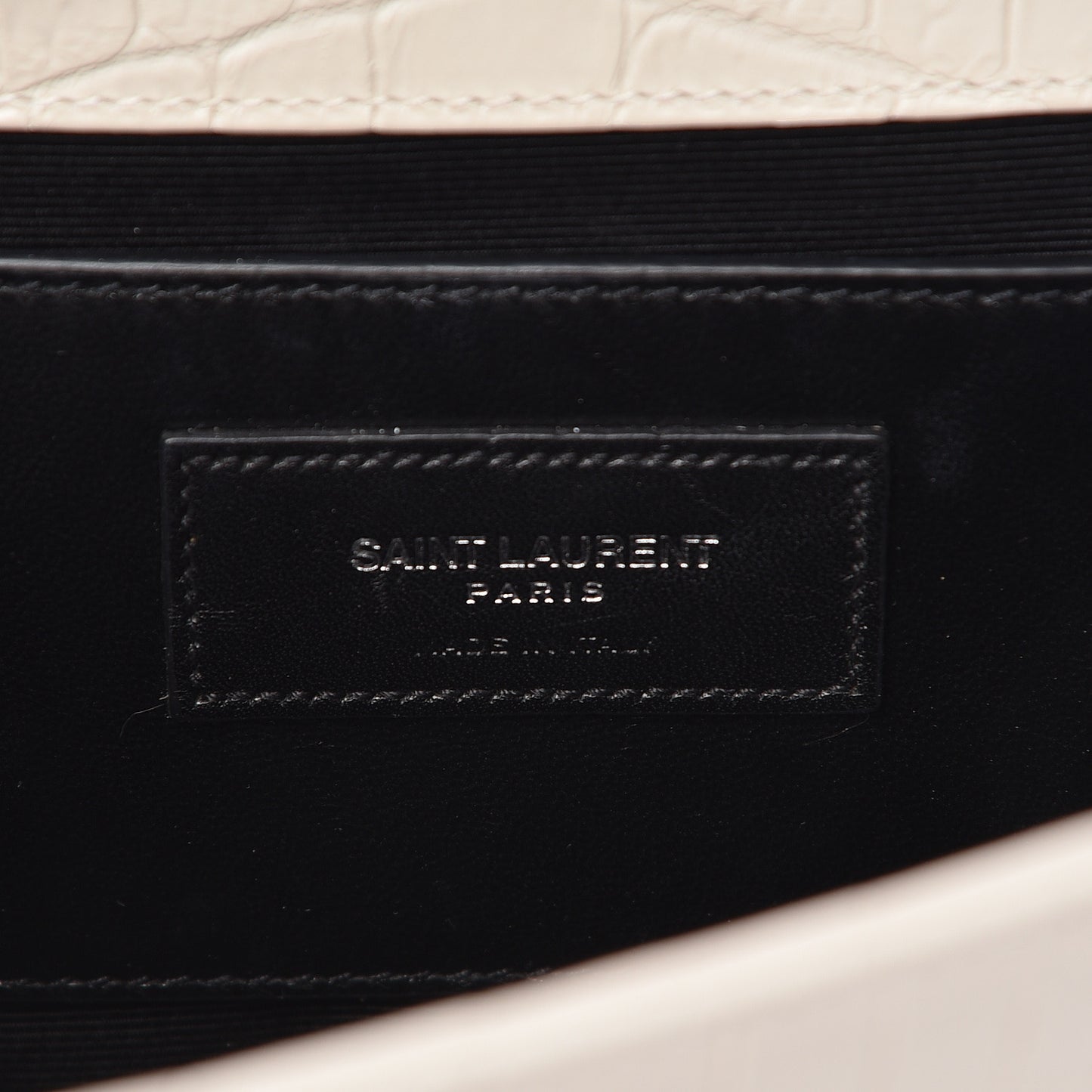 Calfskin Crocodile Embossed Classic Kate Monogram Clutch Porcellana