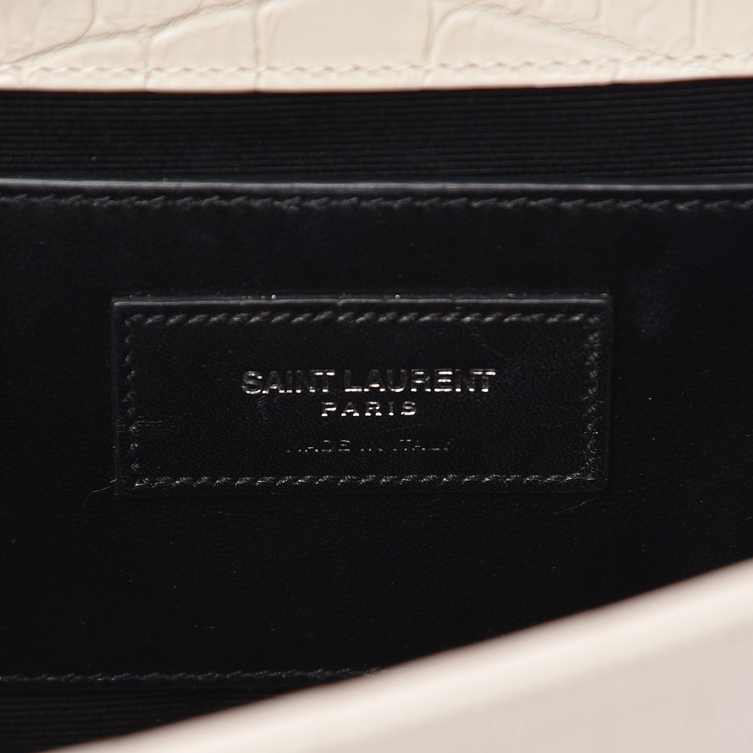 Saint Laurent Calfskin Crocodile Embossed Classic Kate Monogram Clutch Porcellana 6 of 12