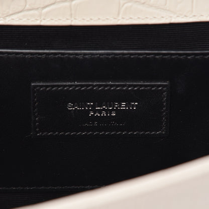 Saint Laurent Calfskin Crocodile Embossed Classic Kate Monogram Clutch Porcellana 6 of 12