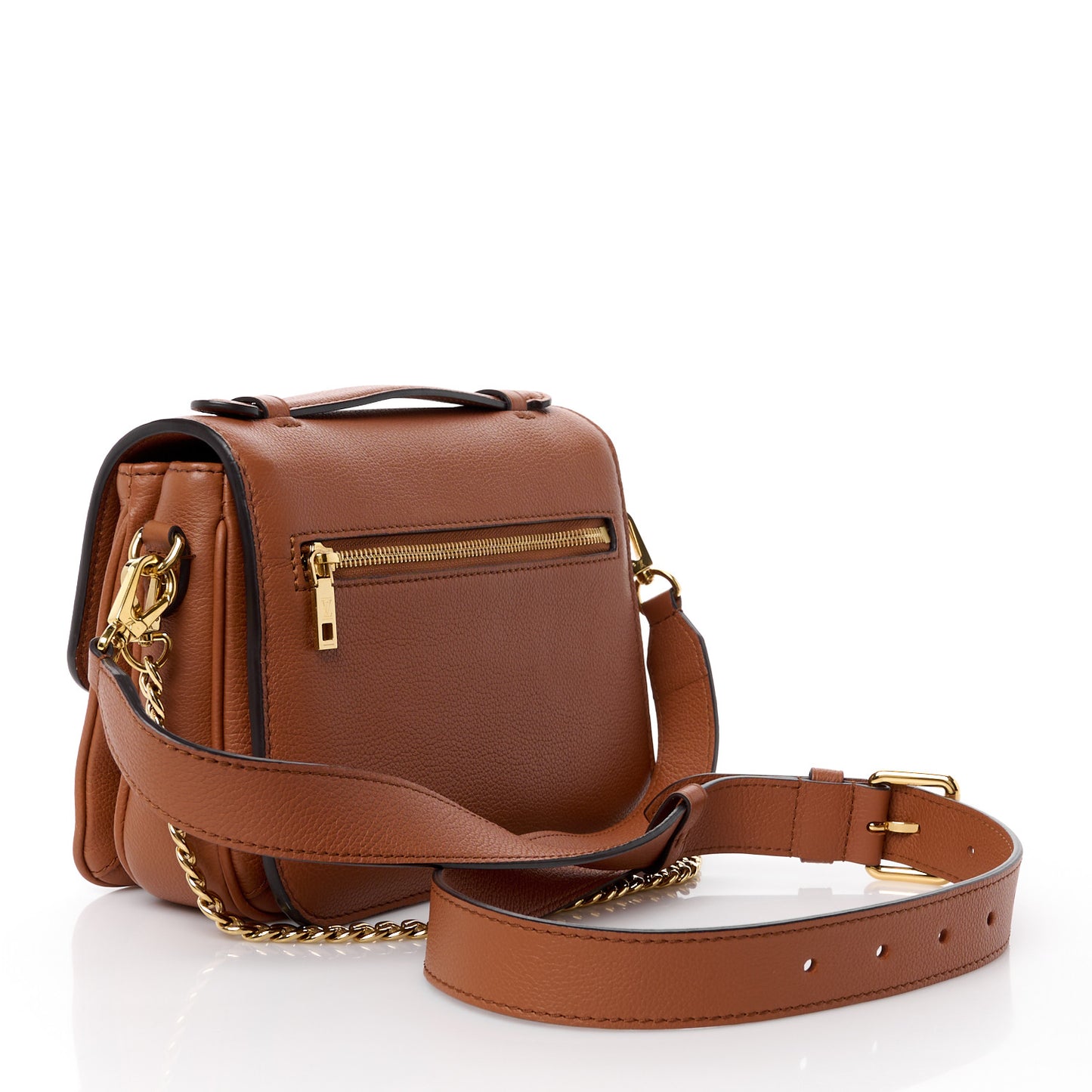 Grained Calfskin Lockme Oxford Cognac
