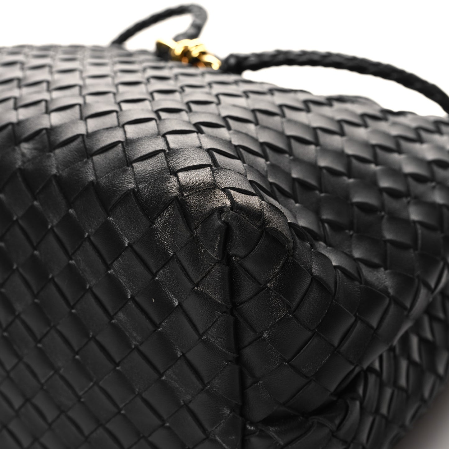 Nappa Intrecciato Large Andiamo Shoulder Bag Black