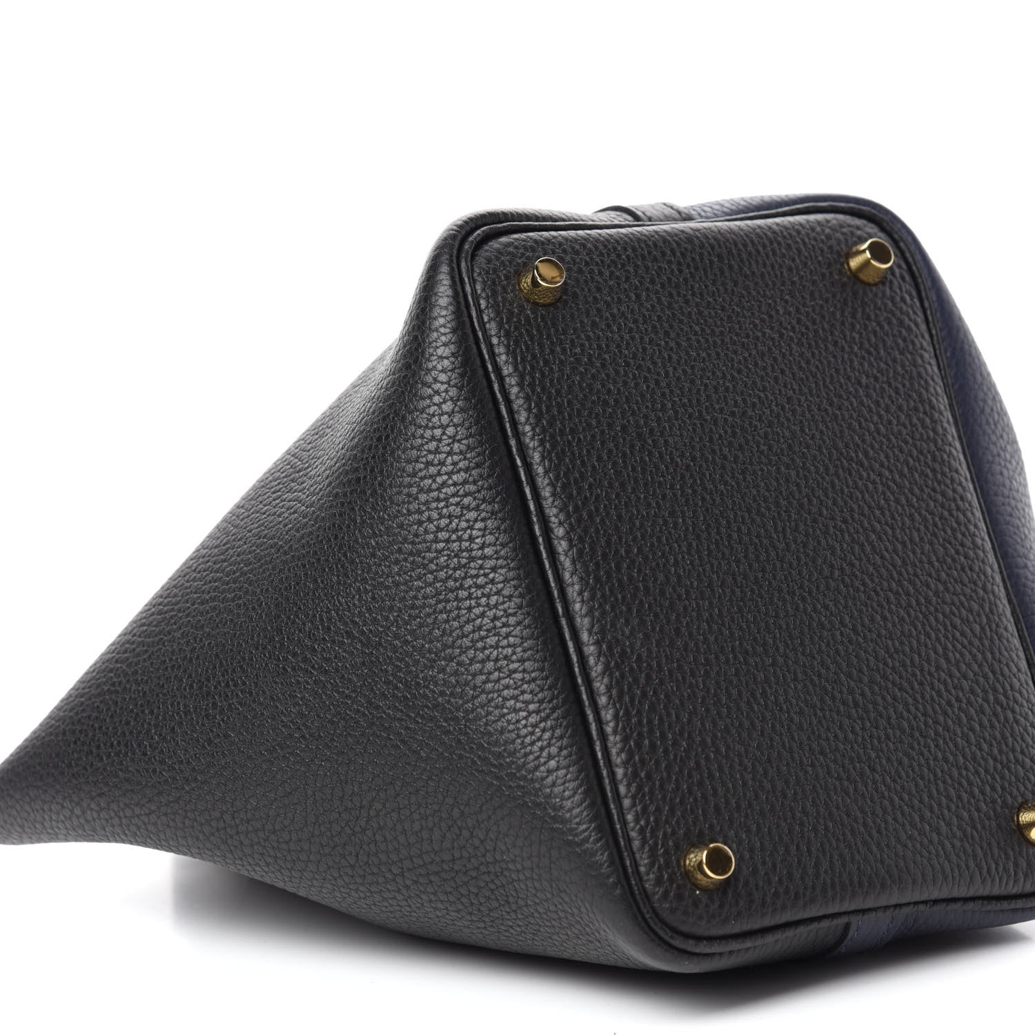 Hermes Taurillon Clemence Casaque Picotin Lock 18 PM Blue Nuit Black Blue Frida 6 of 10