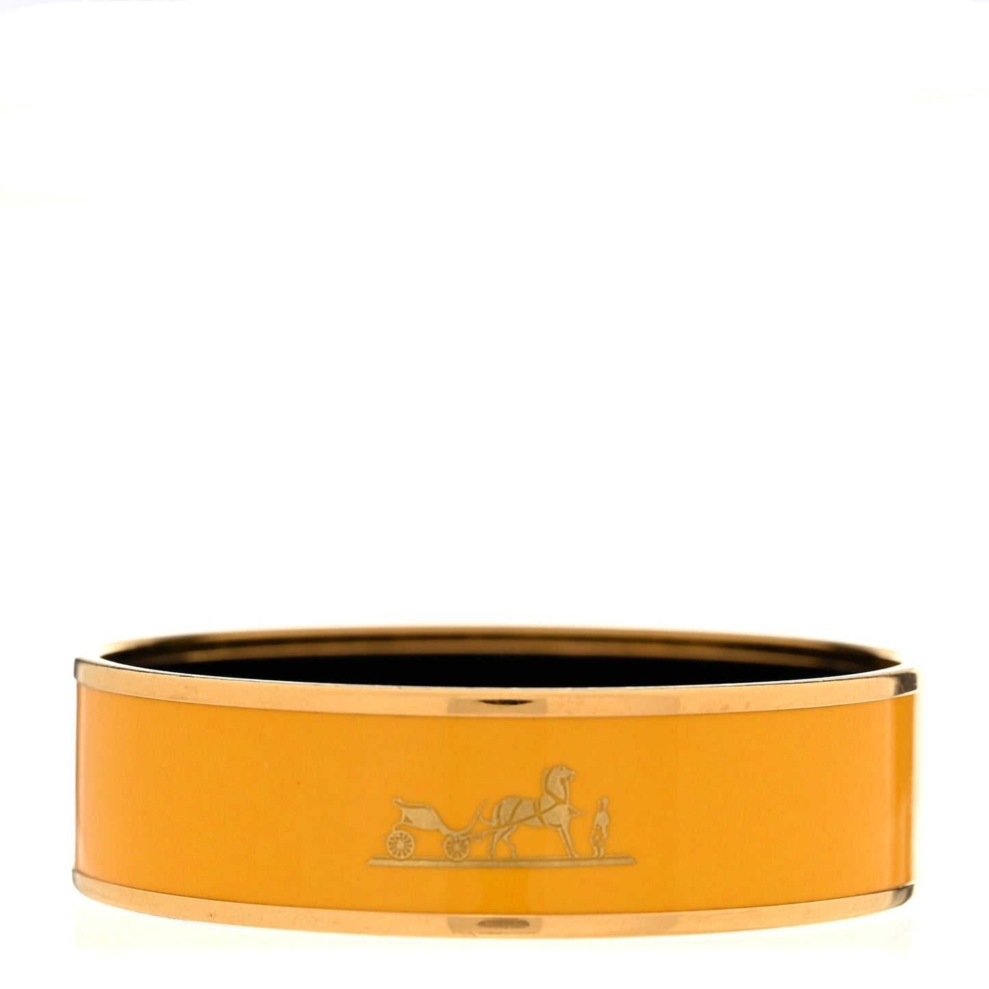 Enamel Printed Caleche Wide Bracelet 65 Jaune De Mars