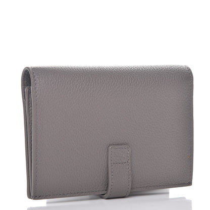Saint Laurent Grained Calfskin Sac De Jour Compact Wallet Fog 3 of 8
