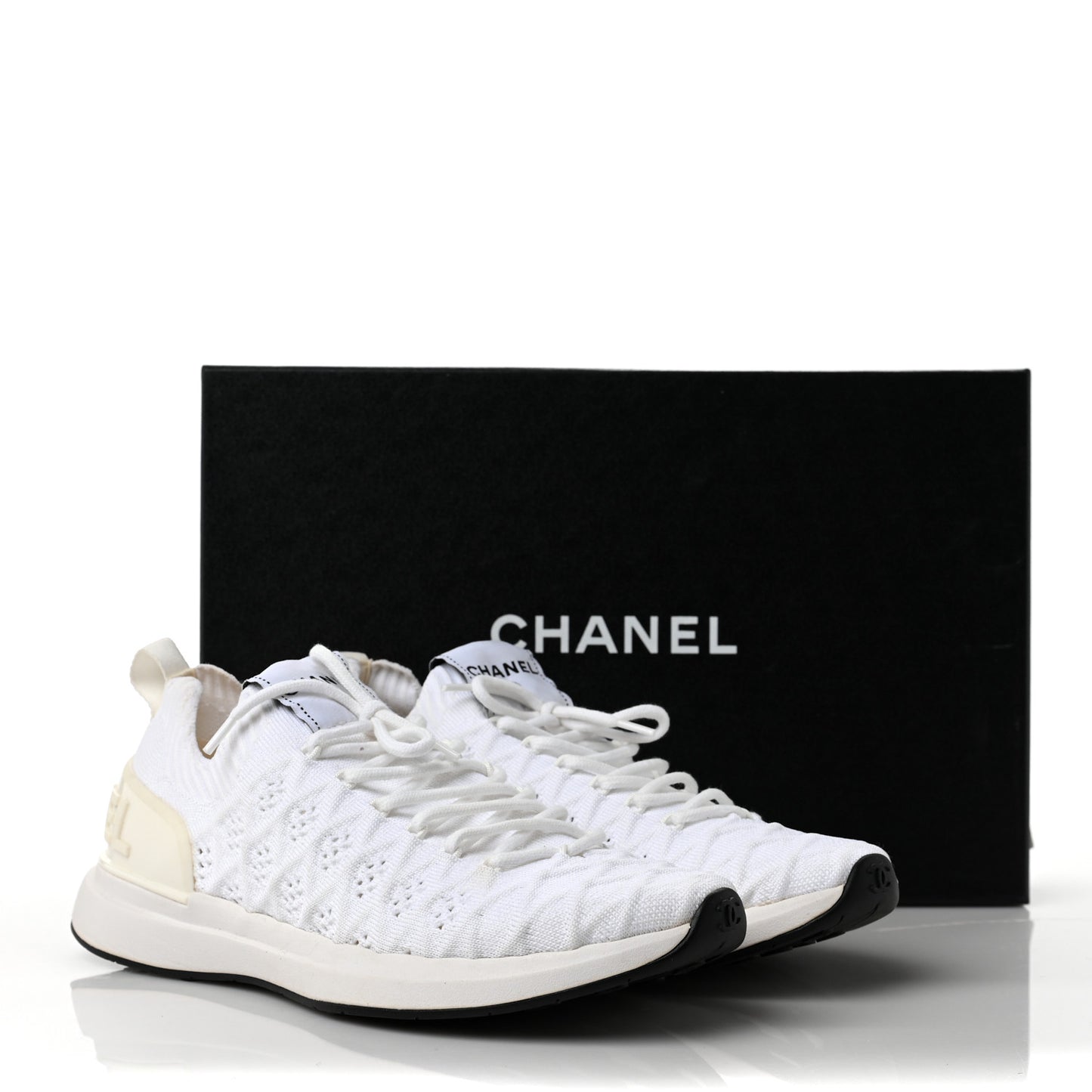 Fabric Logo Sneakers 38 White