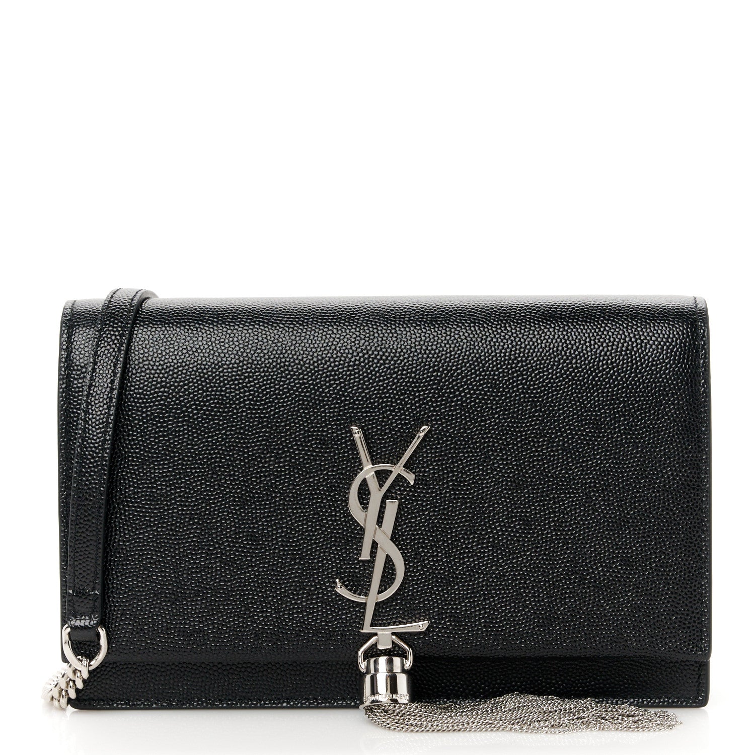Saint Laurent Grain De Poudre Classic Monogram Kate Tassel Chain Wallet Black 1 of 10