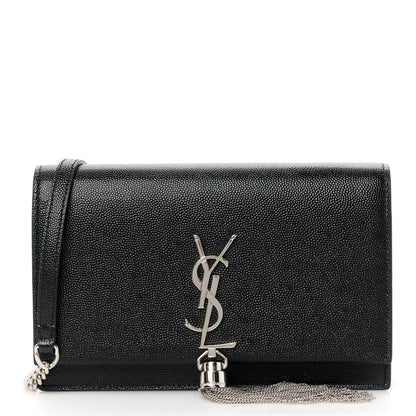 Saint Laurent Grain De Poudre Classic Monogram Kate Tassel Chain Wallet Black 1 of 10