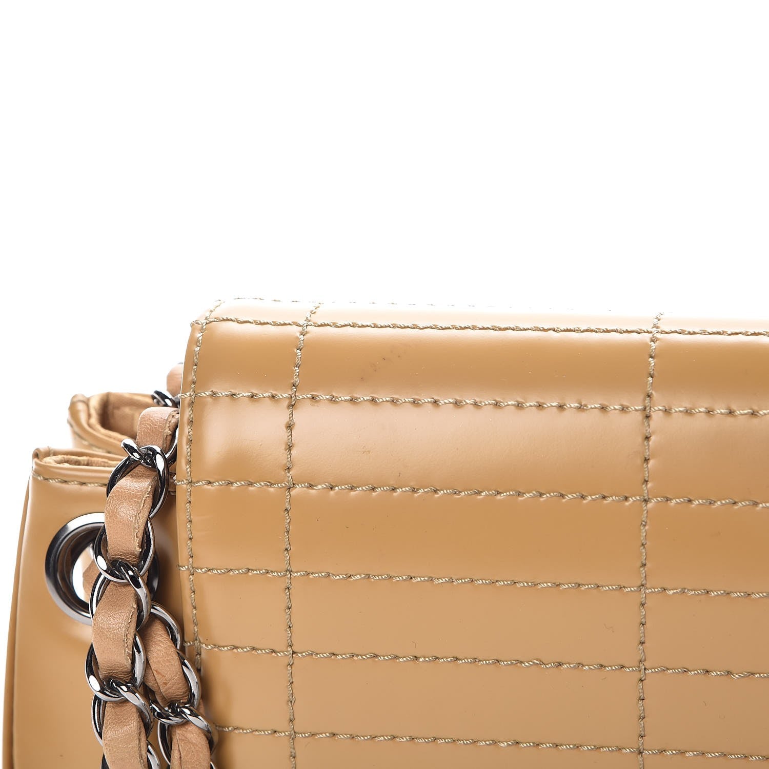 Chanel Glazed Calfskin Stitched Accordion Flap Beige 10 of 11