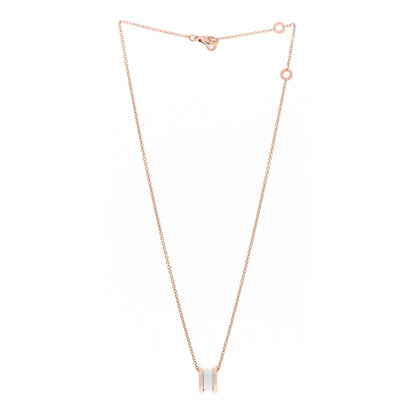Bulgari 18K Rose Gold White Ceramic B.Zero1 Pendant Necklace 3 of 6