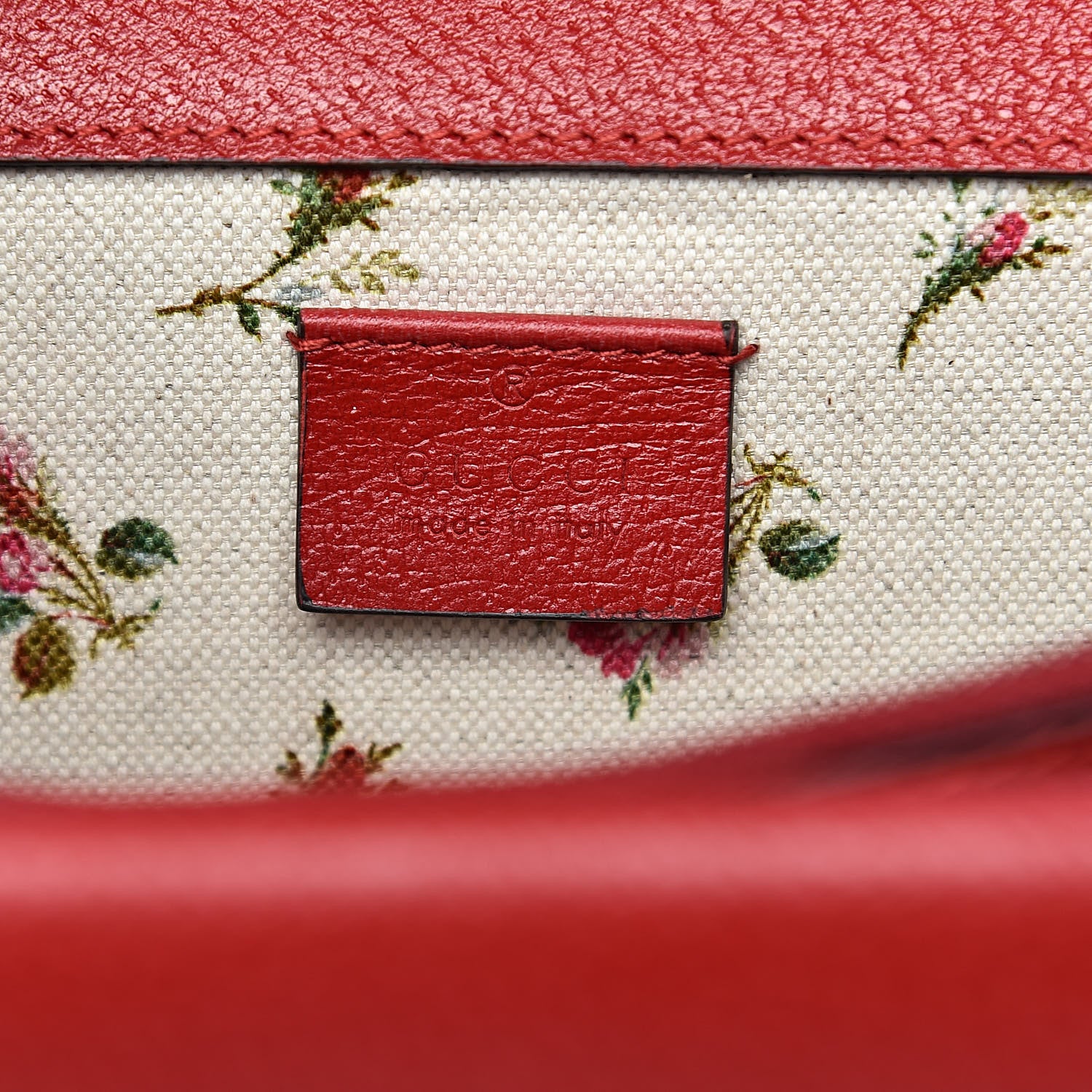 Gucci Calfskin Web Floral Embroidered Small Dionysus Shoulder Bag Hibiscus Red 6 of 12
