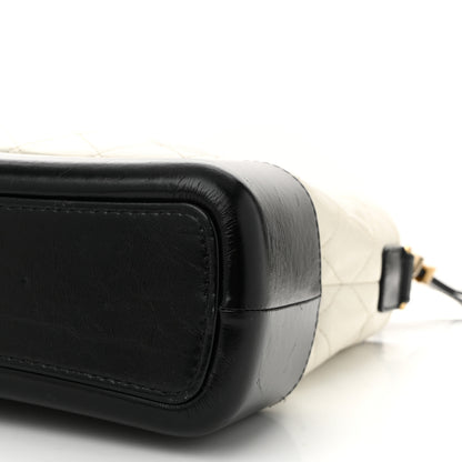 Chanel Aged Calfskin Quilted Medium Gabrielle Hobo Black White 10 of 10