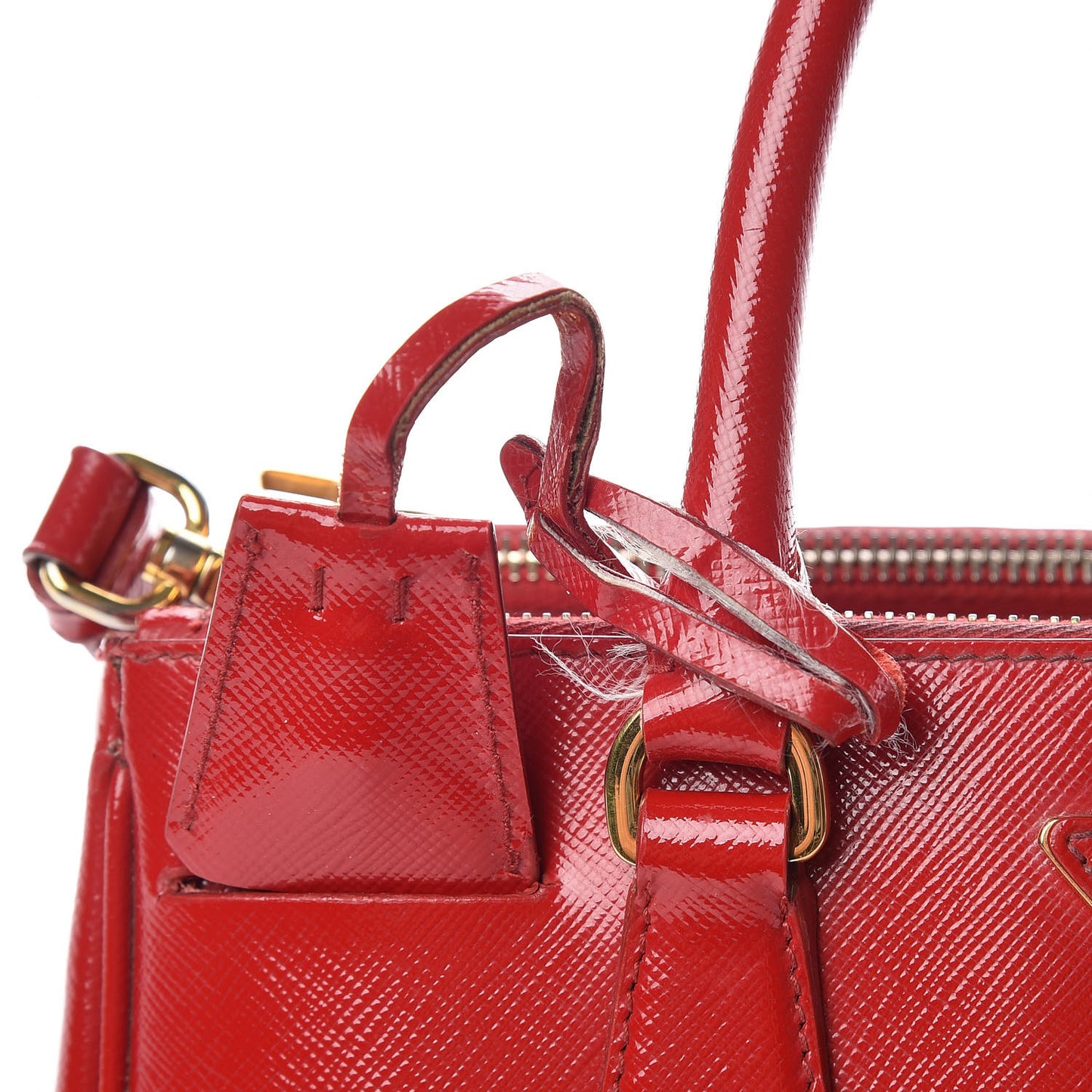 Saffiano Vernice Small Galleria Double Zip Rosso