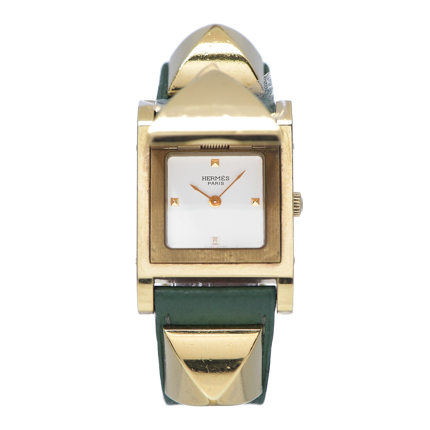 Hermes Stainless Steel Courchevel 23mm Medor Quartz Watch Vert Clair 1 of 8