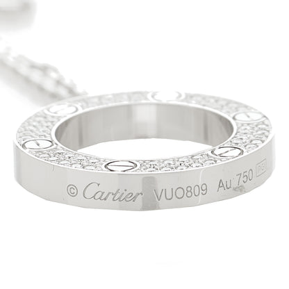 Cartier 18K White Gold Diamond LOVE Paved Necklace 6 of 6