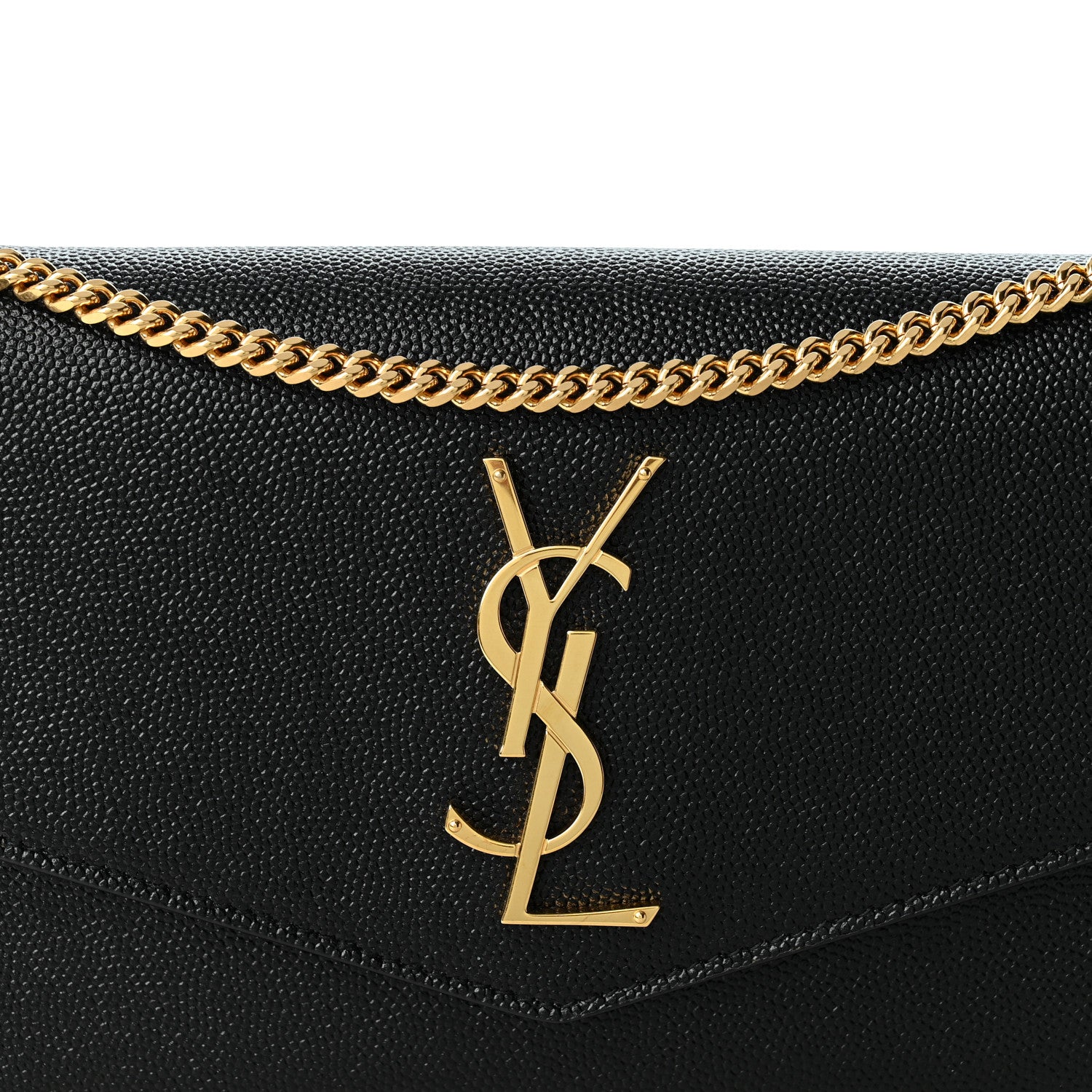 Saint Laurent Grain de Poudre Uptown Chain Wallet Black 7 of 9