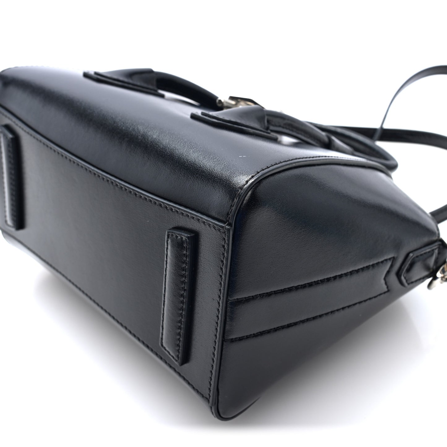 Box Calfskin Mini Lock Antigona Shoulder Bag Black