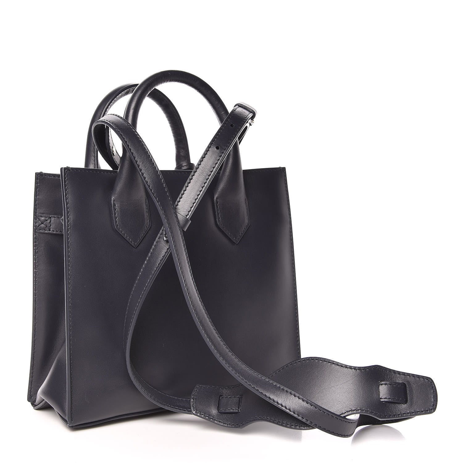 Balenciaga Calfskin Padlock Mini All Afternoon Tote Bleu Nuit 3 of 9