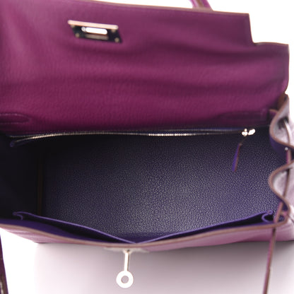 Hermes Chevre Mysore Horseshoe Kelly Retourne 28 Anemone Iris 8 of 42