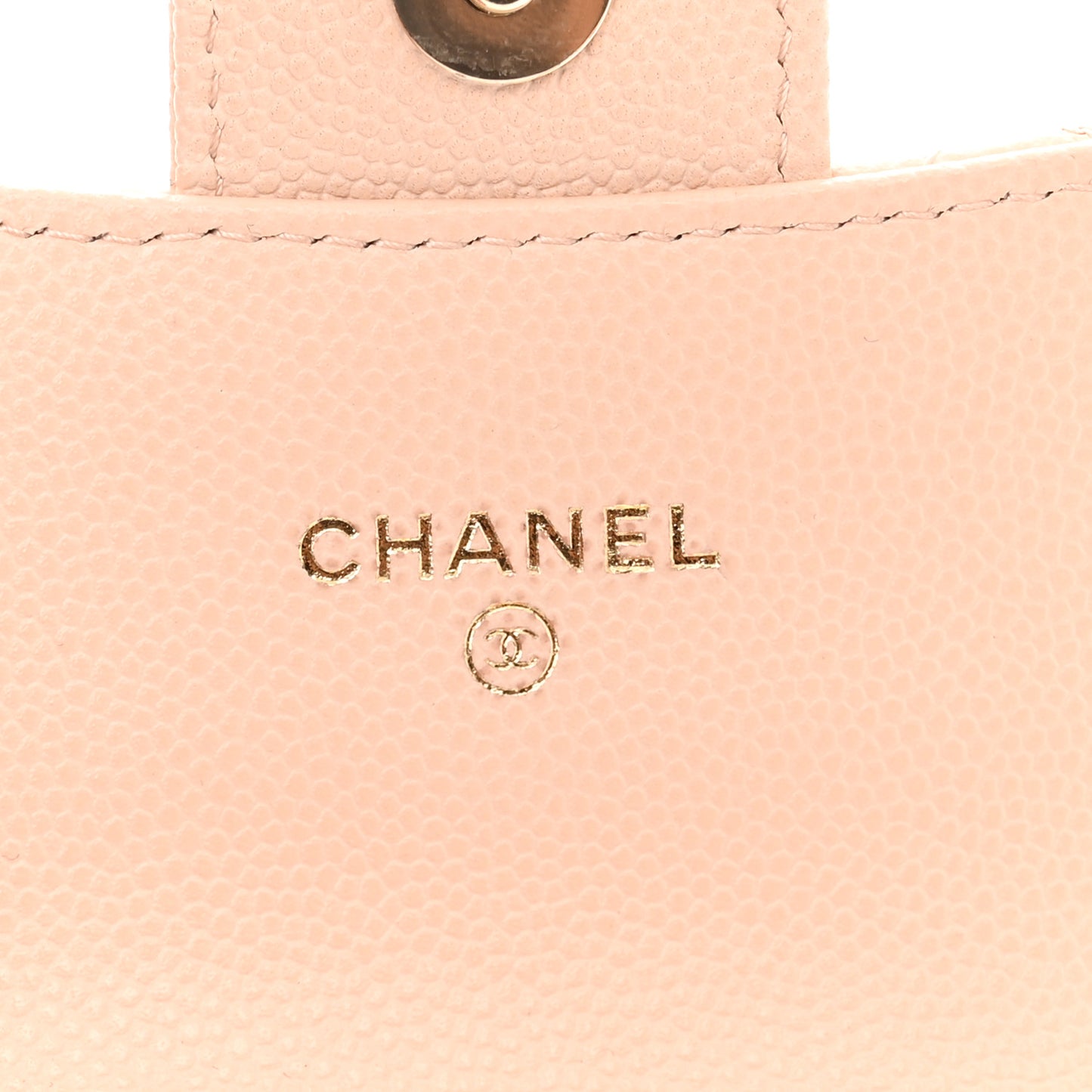 Caviar Quilted Mini Clutch With Chain Light Beige