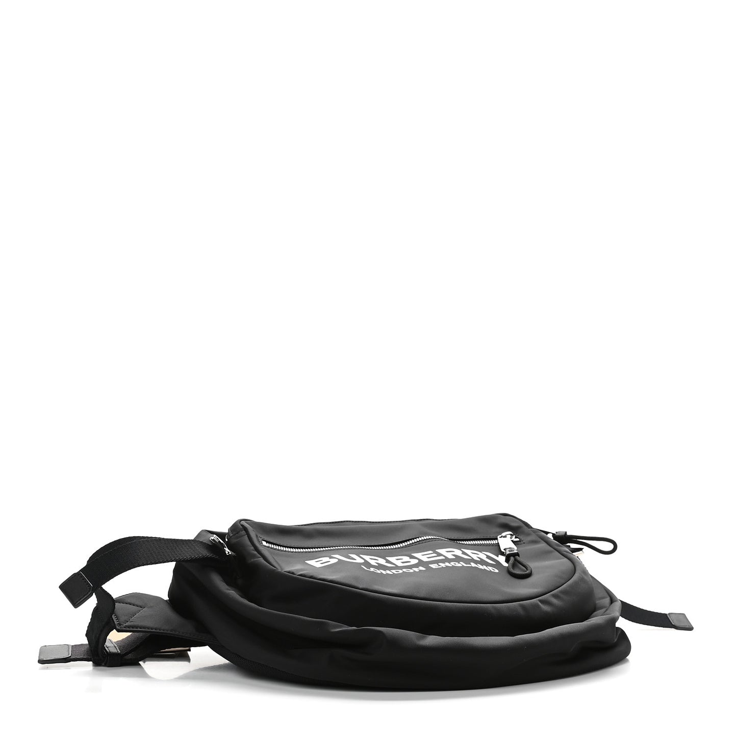 Econyl Logo Print Large Cannon Bum Bag Black
