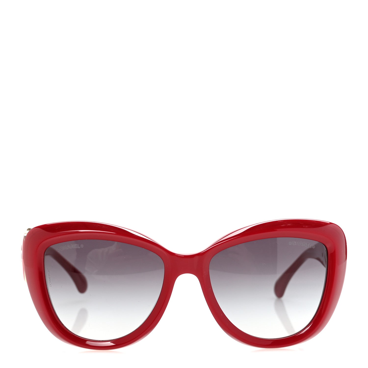 Chanel Acetate Enamel Heart Butterfly Sunglasses 5517-A Red 3 of 16