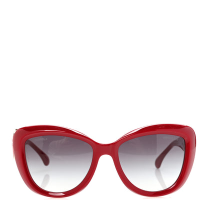 Chanel Acetate Enamel Heart Butterfly Sunglasses 5517-A Red 3 of 16