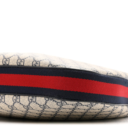 Gucci GG Supreme Monogram Textured Calfskin Web Large Attache Shoulder Bag Beige Blue 10 of 10