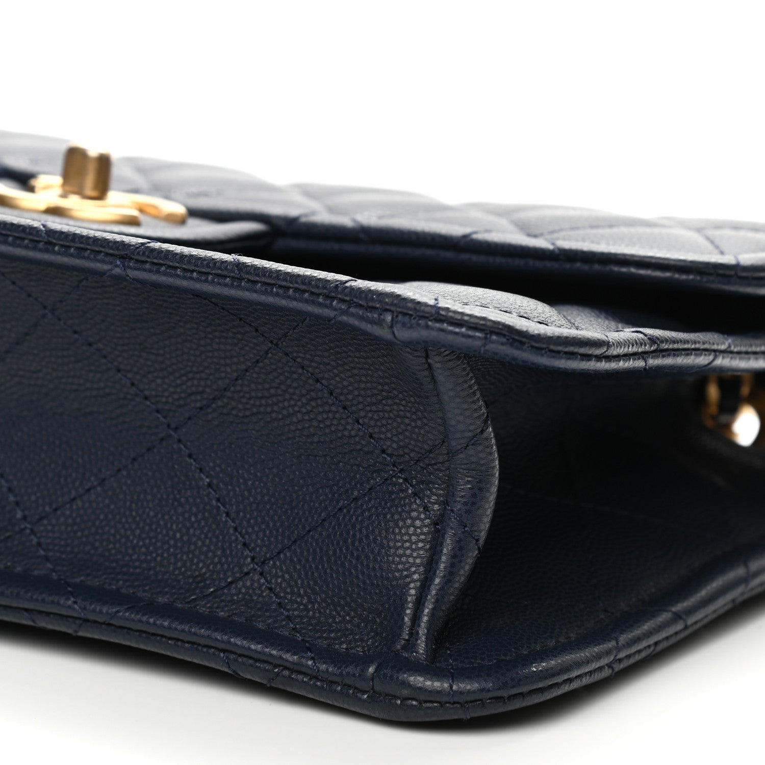 Chanel Caviar Quilted Medium Sweet Classic Flap Navy Blue 10 of 13