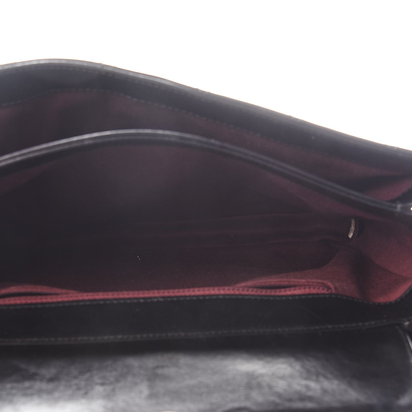 Glazed Calfskin Quilted Large Perfect Edge Flap Black