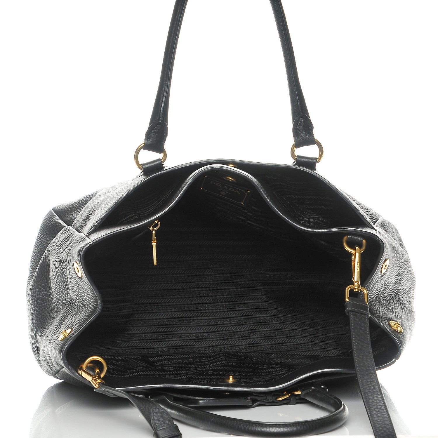 Prada Vitello Daino Tote Nero Black 16 of 21