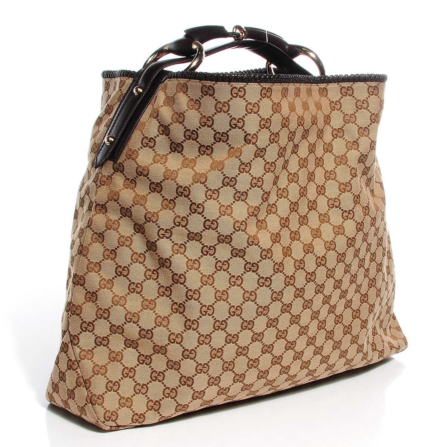Monogram Large Horsebit Chain Hobo Dark Brown
