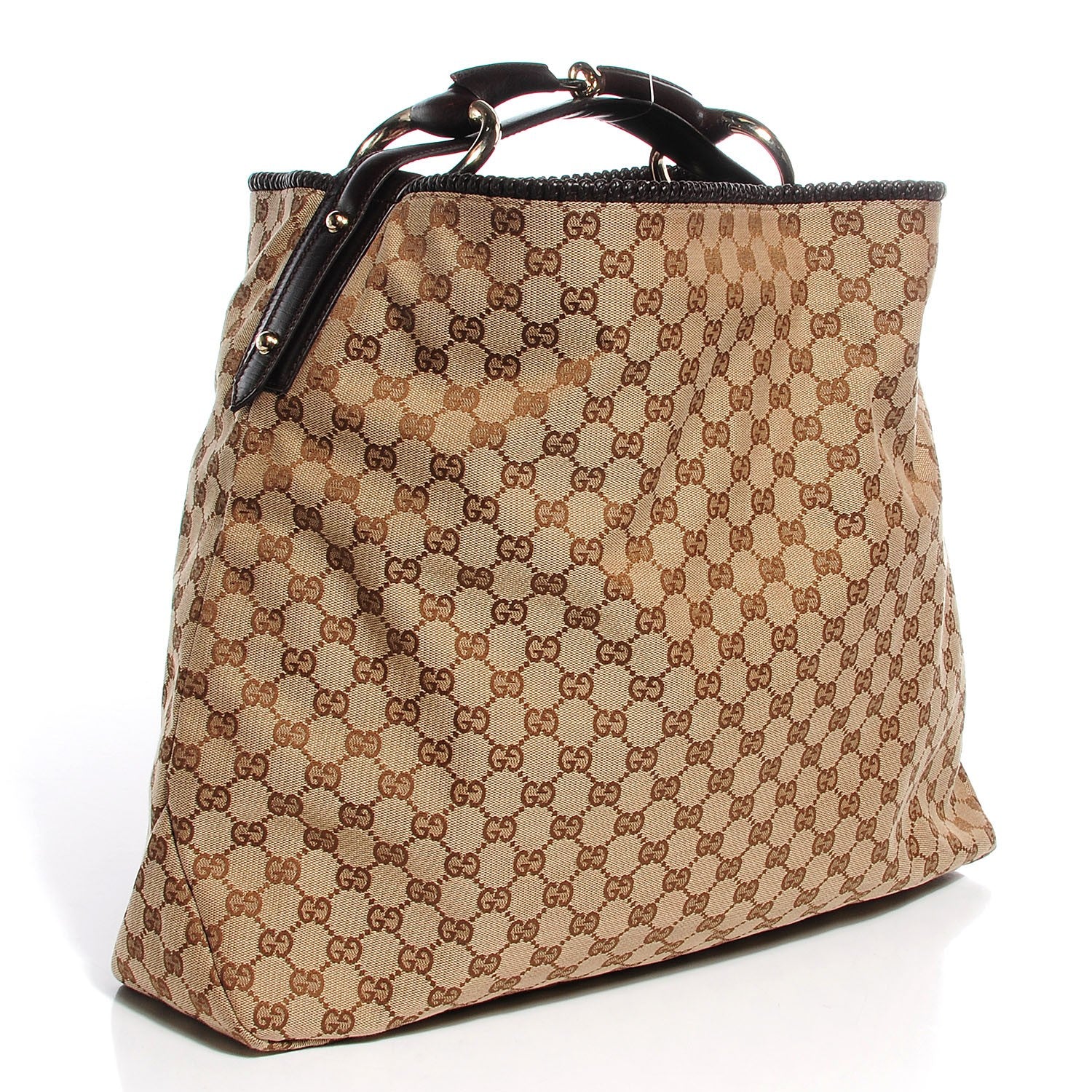 Gucci Monogram Large Horsebit Chain Hobo Dark Brown 3 of 7