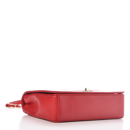 Chanel Sheepskin Quilted Vintage Mademoiselle Flap Red 4 of 8