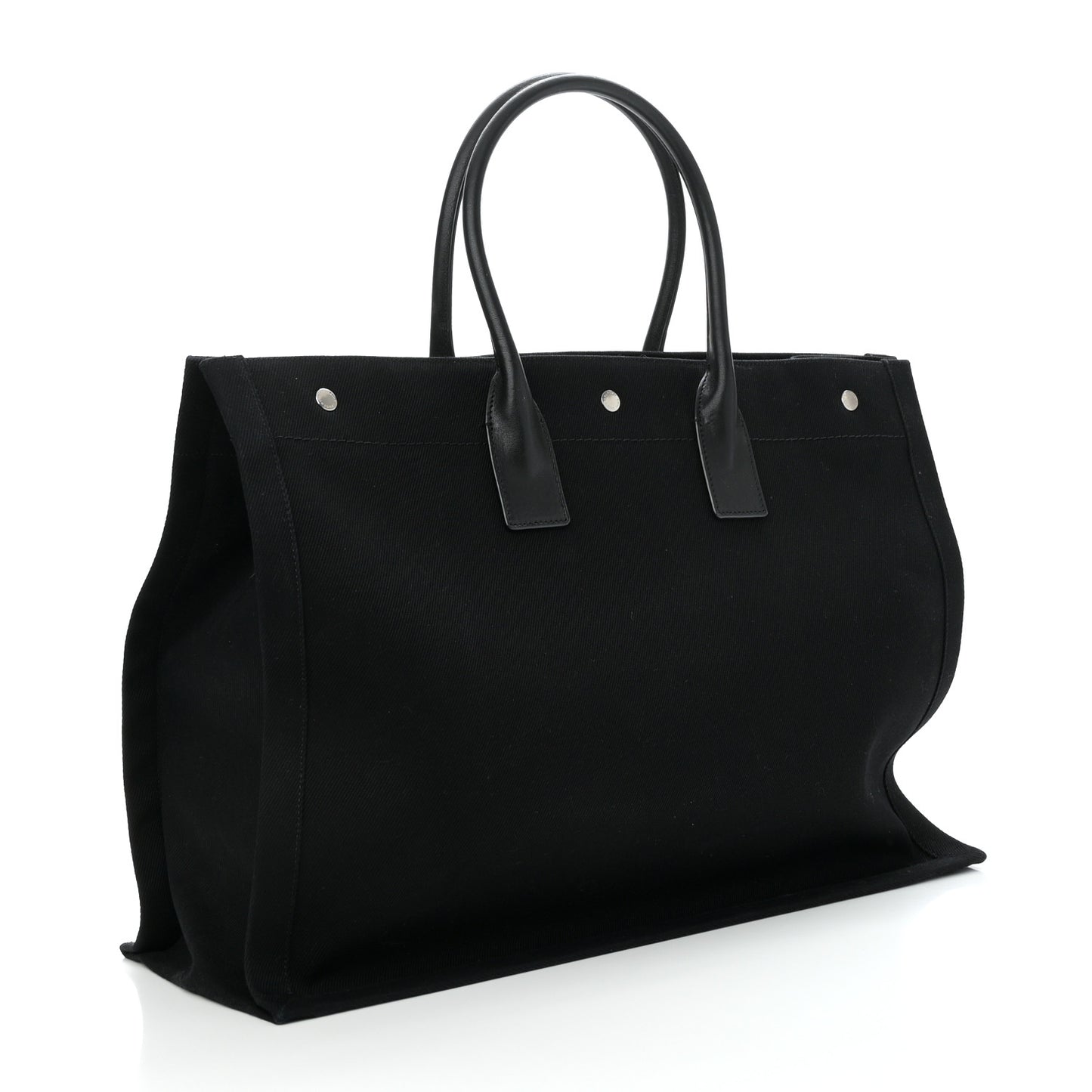 Linen Calfskin Rive Gauche Tote Black