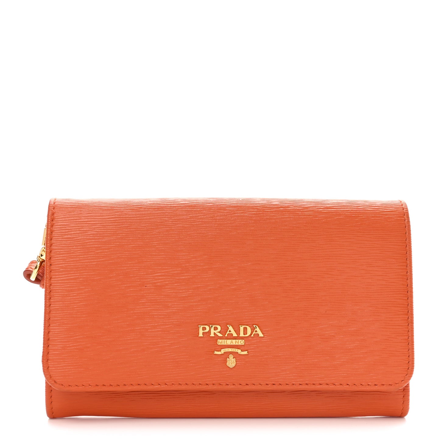 Saffiano Metal Wristlet Wallet Papaya