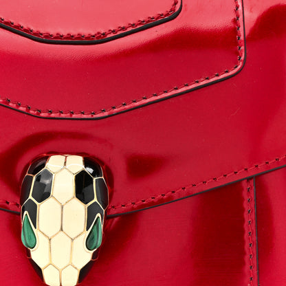Bulgari Metallic Calfskin Serpenti Forever Top Handle Red 8 of 17