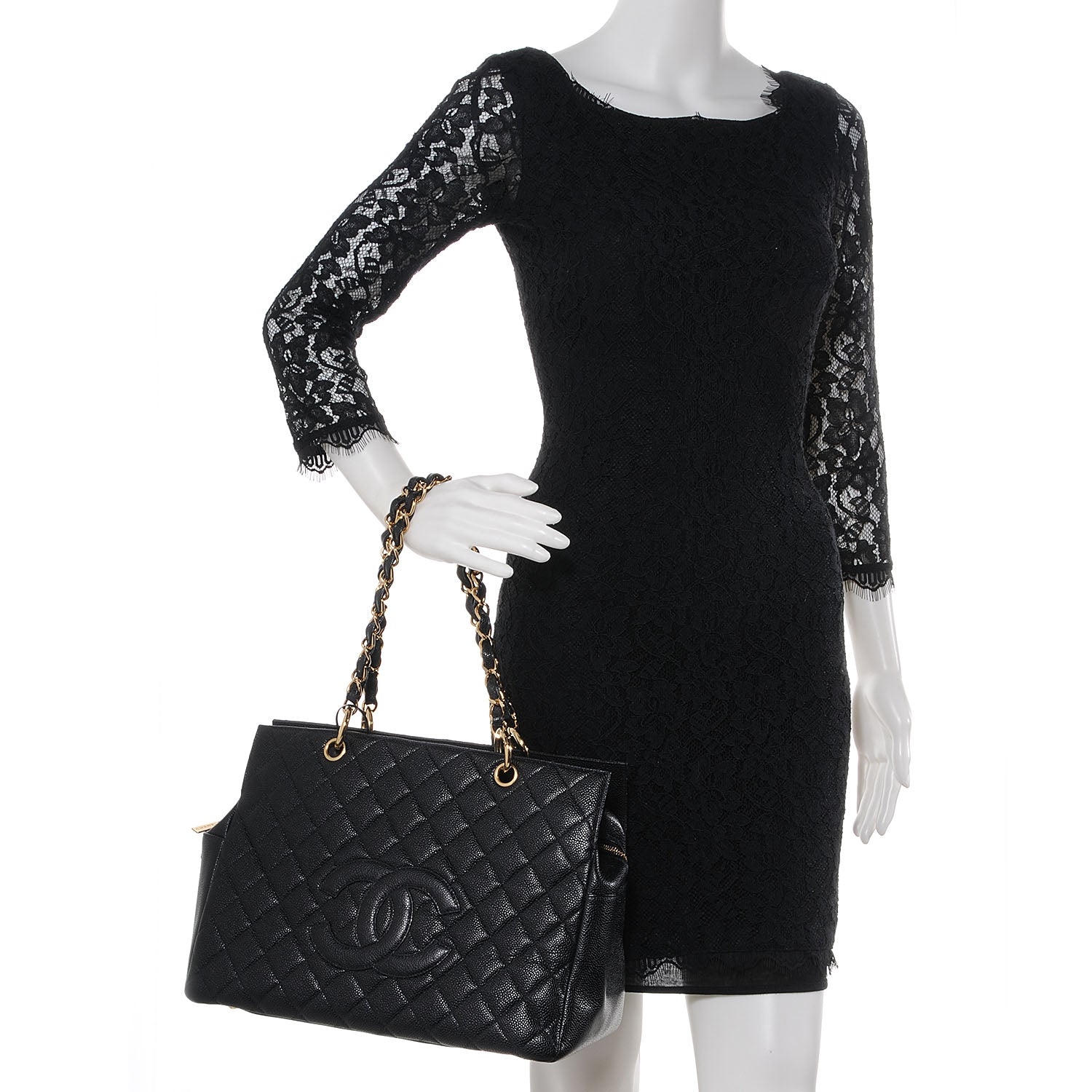 Chanel Caviar Timeless Classic Shopping Tote Black 2 of 7