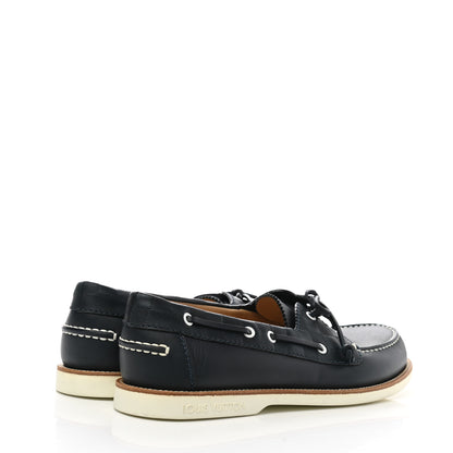 Louis Vuitton Damier Infini Mens Marina Bay Boat Shoes 9.5 Navy 4 of 8