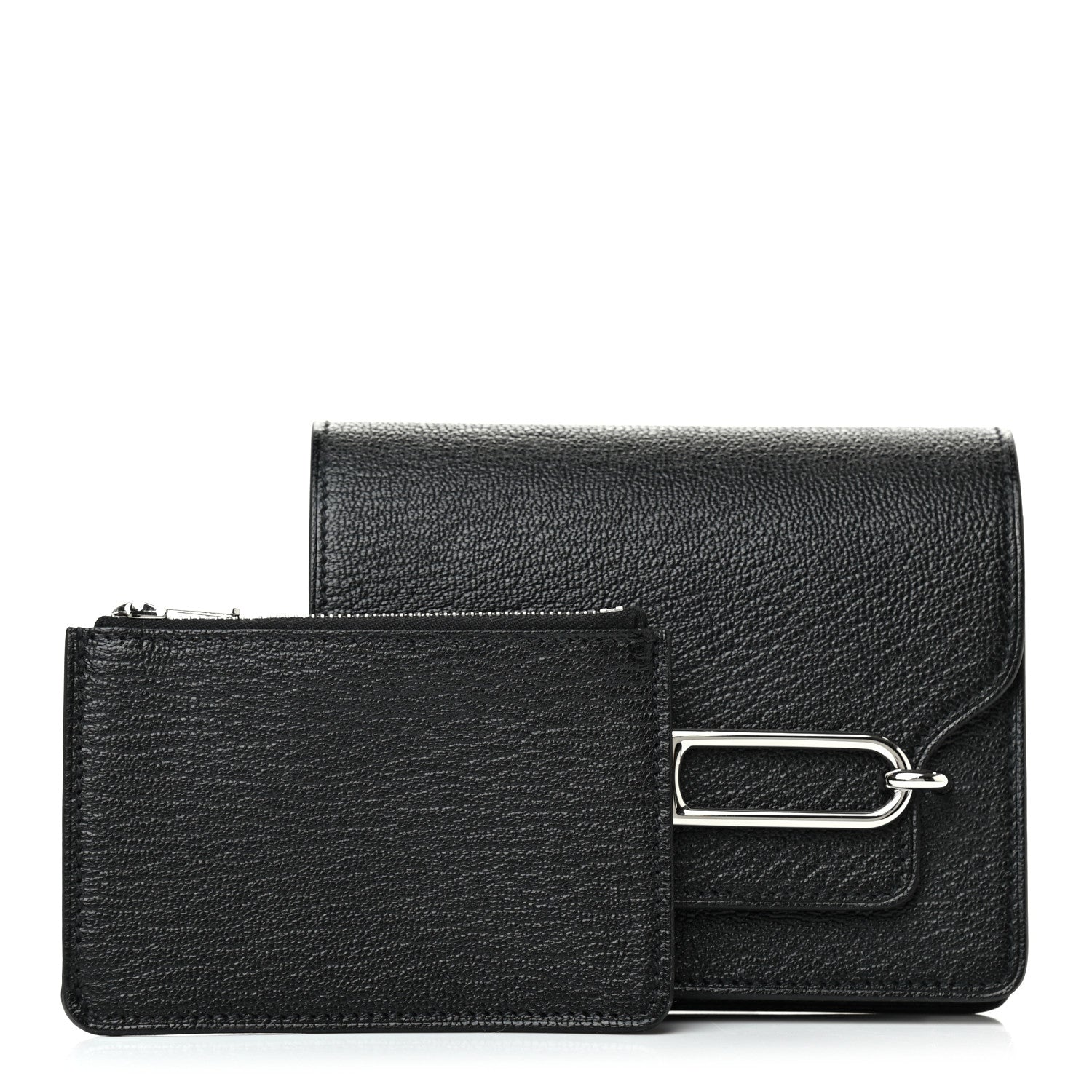Hermes Chevre Mysore Roulis Slim Wallet Black 1 of 7