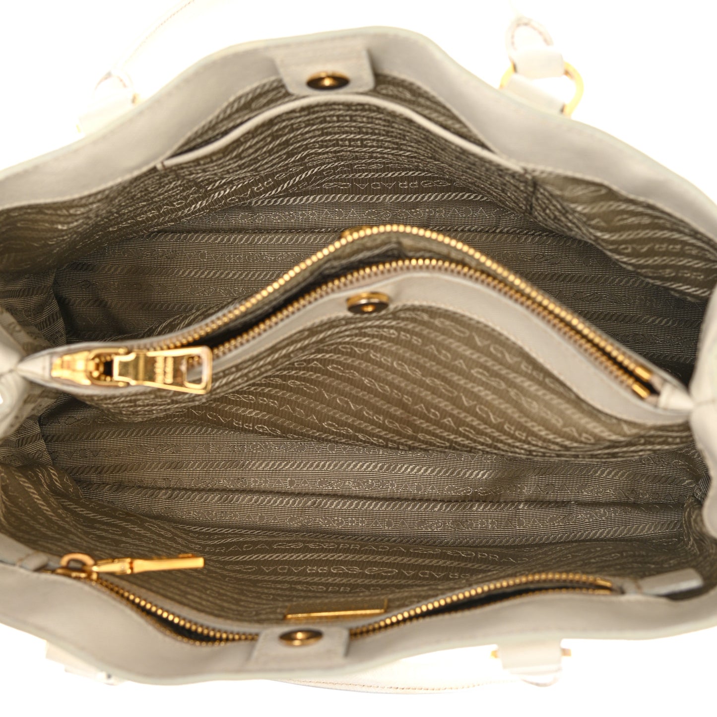 Saffiano Medium Galleria Double Zip Tote Talco