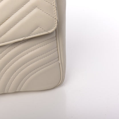 Gucci Calfskin Matelasse Medium GG Marmont Shoulder Bag White 23 of 23